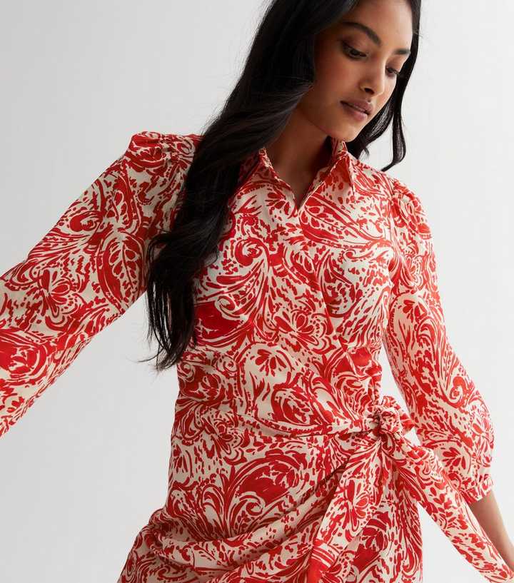 red paisley dress