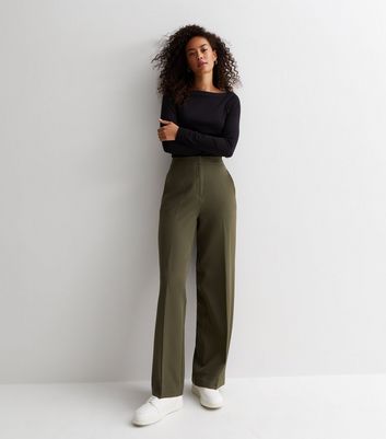 Wide tailored trousers - Beige - Ladies | H&M IN