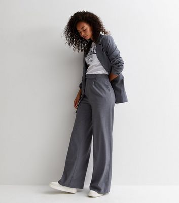 Tall grey hot sale trousers