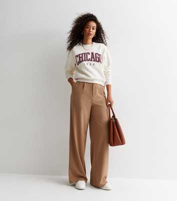 Tall Camel Tailored Wide Leg Trousers