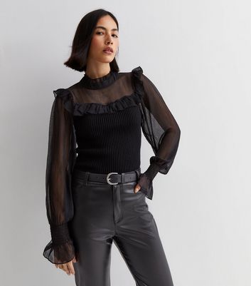 Black 2024 chiffon blouse