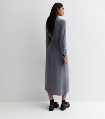 Grey midi shirt discount dress