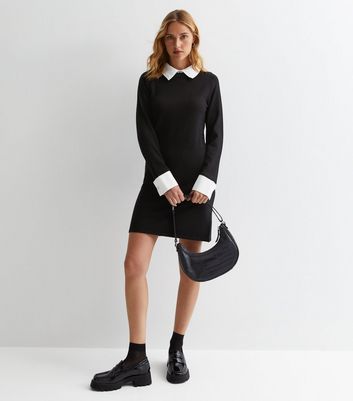 Black 2 in 1 Mini Shirt Dress