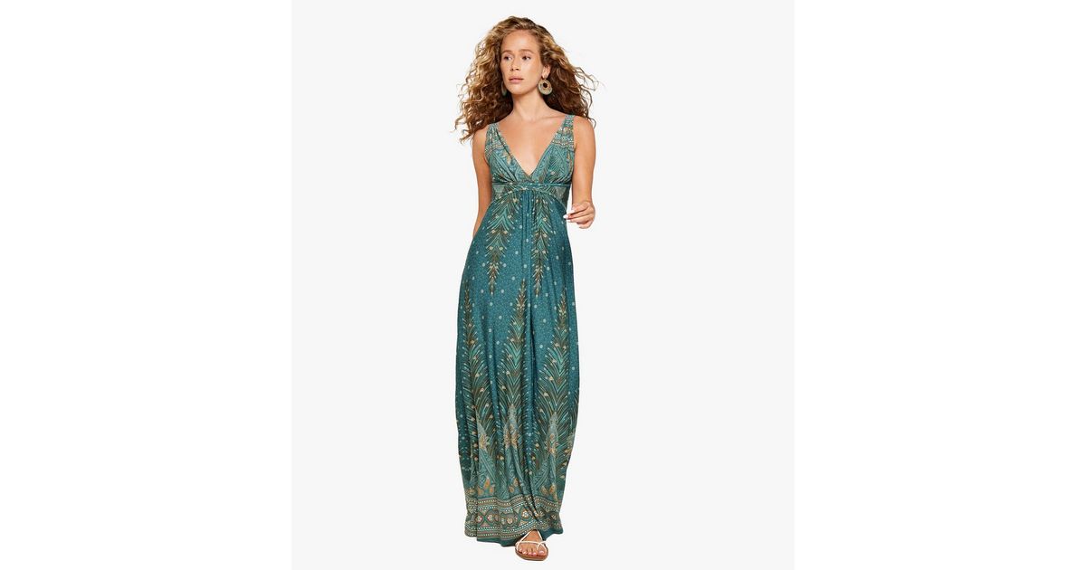 Apricot Teal Paisley Strappy Maxi Dress New Look