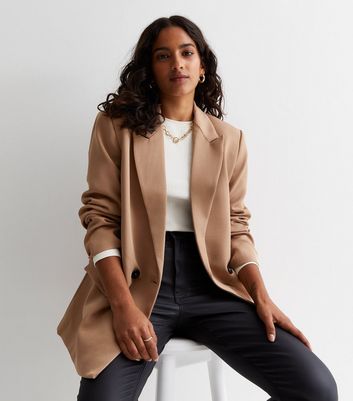 Petite Camel Oversized Blazer New Look