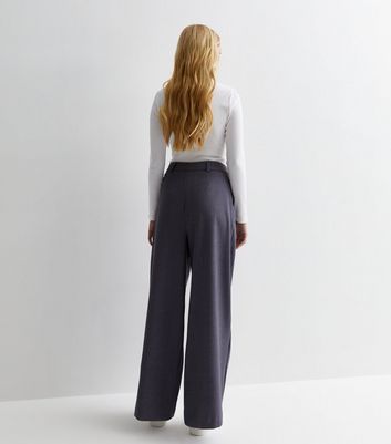 Dark grey wide leg hot sale trousers