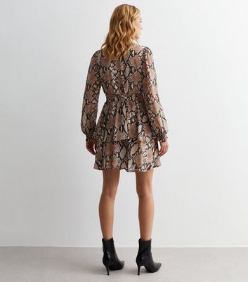 Halter neck snake outlet print dress