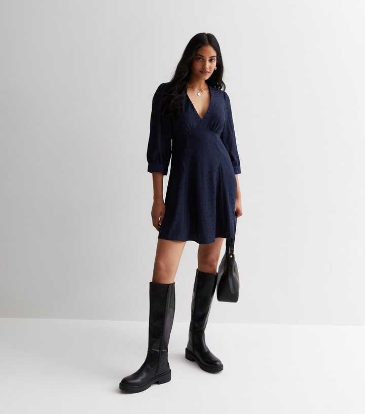 new look navy boots