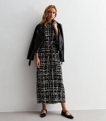 Zara check midi sales dress