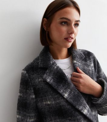 Black check 2025 formal longline coat