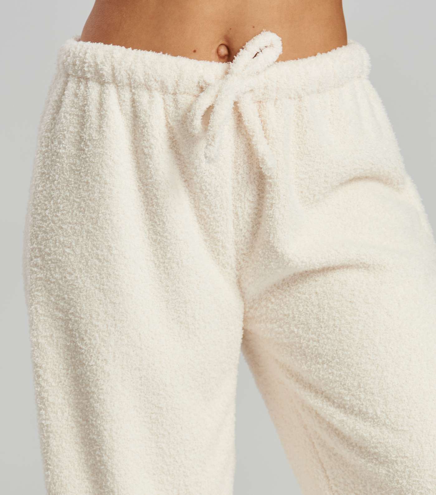Loungeable Cream Soft Fuzzy Joggers Image 4