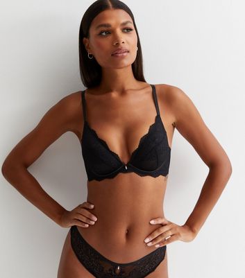 Black Lace Non-Padded Full Cup Bra A-DD – Worsley_wear