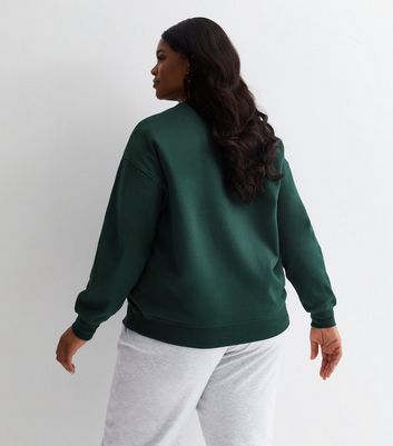 Curves Dark Green San Diego Logo Sweatshirt | New Look