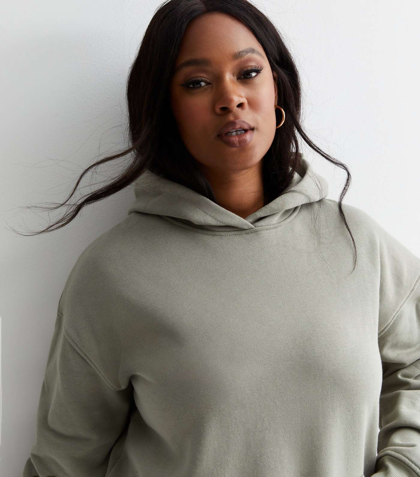 Curves Olive Jersey Hoodie