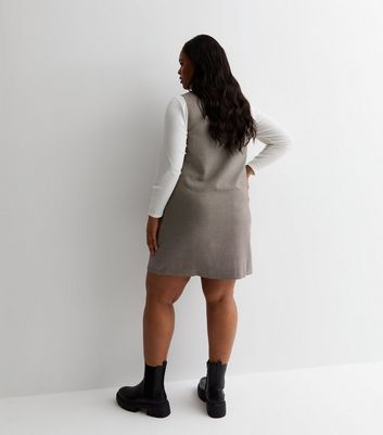 Grey store check pinafore