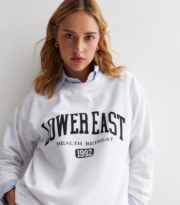 Off White Lower East Logo Sweatshirt | New Look