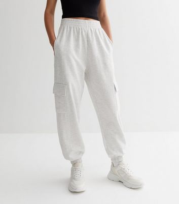 Pale Grey Cuffed Cargo Joggers New Look