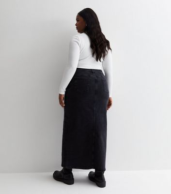 Long black outlet jean maxi skirt