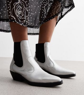 Silver boots new hot sale look