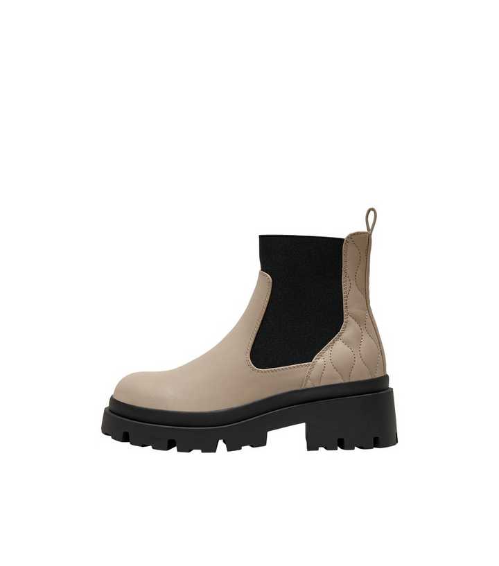 ONLY Cream Quilted Chunky Boots