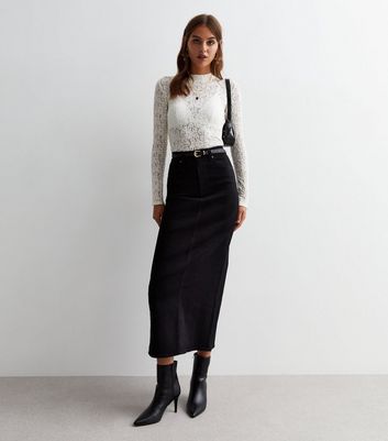 Black jean 2025 skirt new look