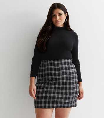Curves Black Check Mini Tube Skirt