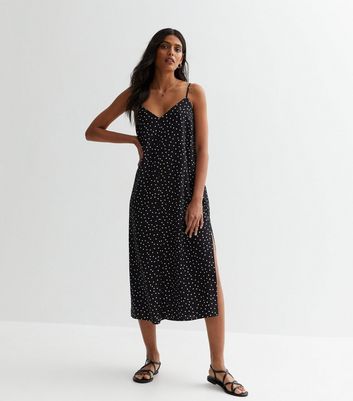 Black polka dot 2024 dress new look