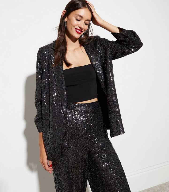 long black sequin jacket