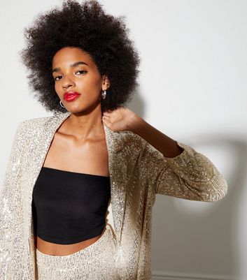 Long gold hot sale sequin jacket