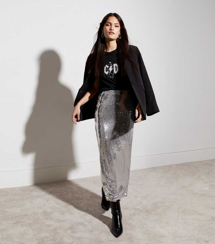 Midi Skirt Rhinestone Skirt Value Womens CUTE Midi Sequin Skirt