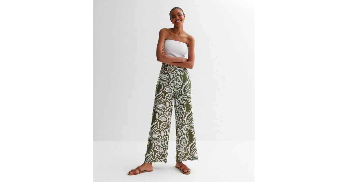 Out From Under Green Paisley Crinkle Trousers