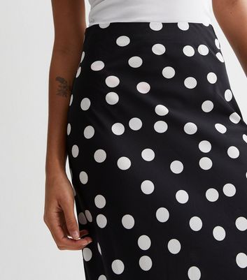Tall Black Polka Dot Midaxi Skirt | New Look