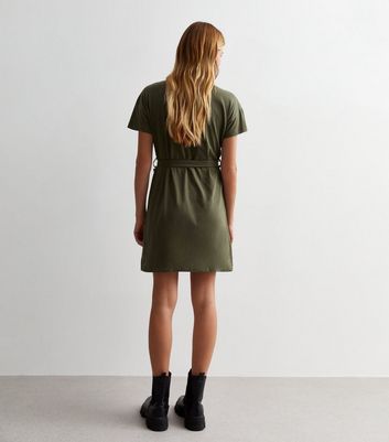 Olive green tee sales shirt dress