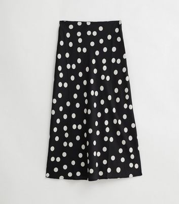 Petite Black Spot Midaxi Skirt New Look