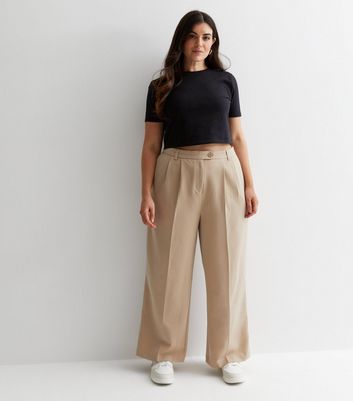 New Look wide leg tailored trouser in camel | ASOS
