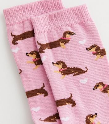 Pink dog outlet socks