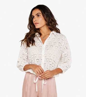 Apricot White Broderie Shirt