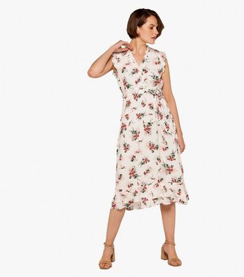 Cream floral sales midi dress