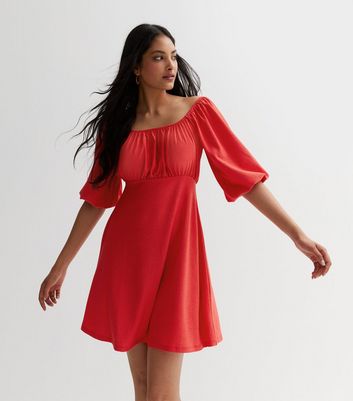 Red bardot deals mini dress