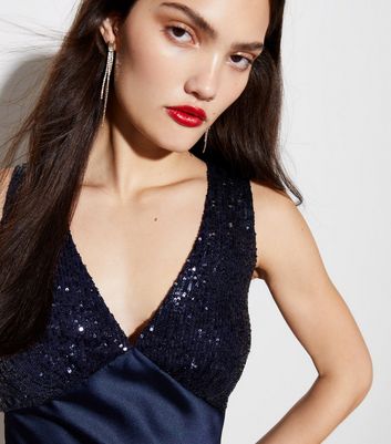 New look outlet blue sequin dress