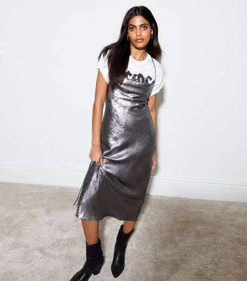 Black and 2025 silver metallic dress