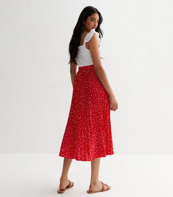 New look wrap midi skirt in red clearance pattern