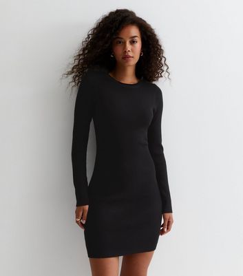 Long sleeve hotsell ribbed mini dress