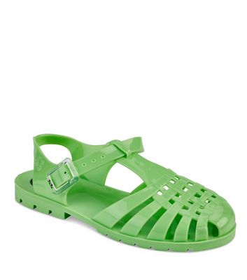 JUJU Light Green Jelly Sandals New Look