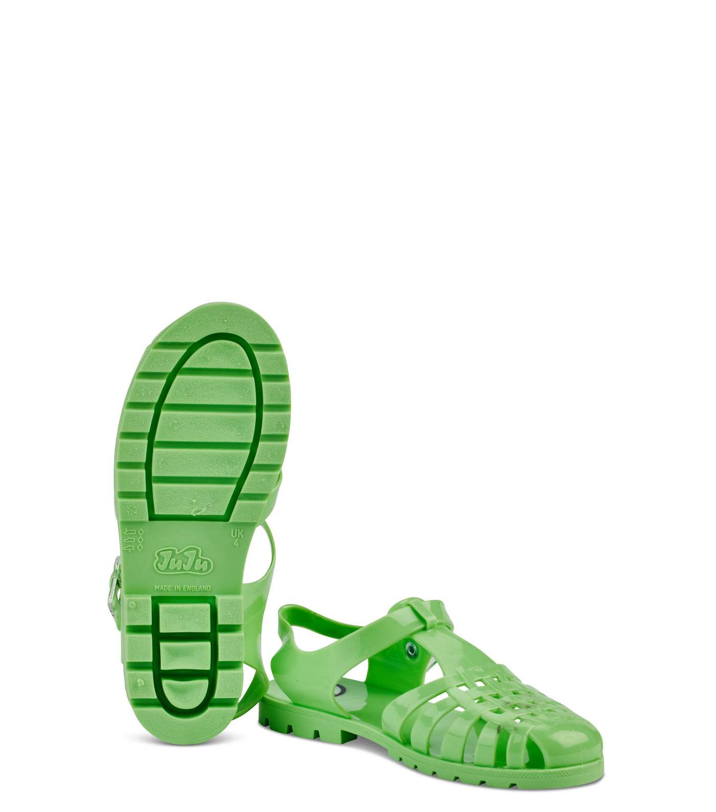 JUJU Light Green Jelly Sandals Image 3