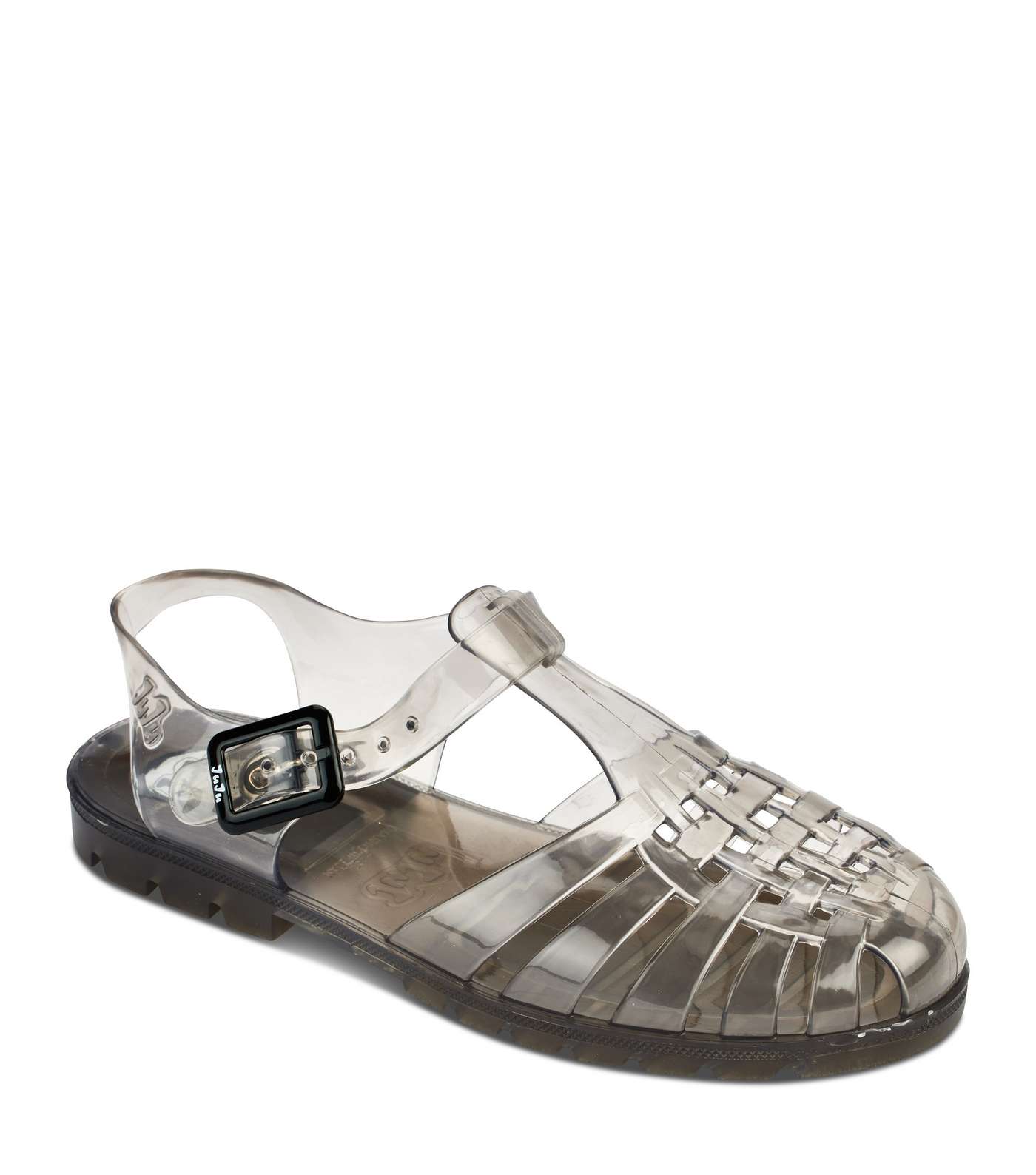 JUJU Dark Grey Jelly Sandals Image 2