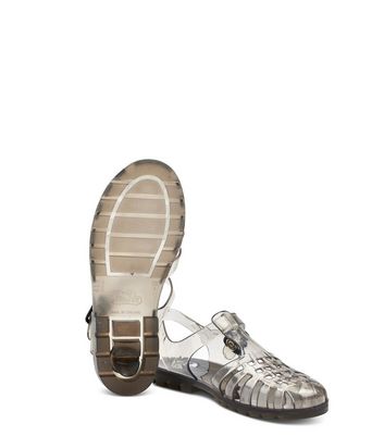 JUJU Dark Grey Jelly Sandals New Look