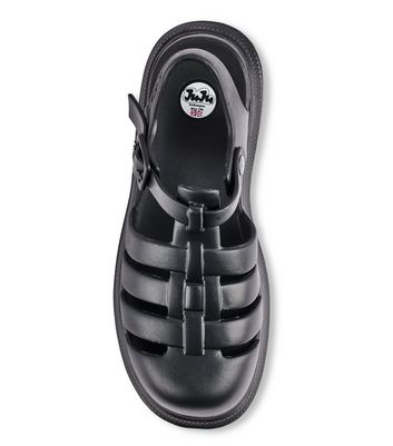 Black chunky store jelly sandals