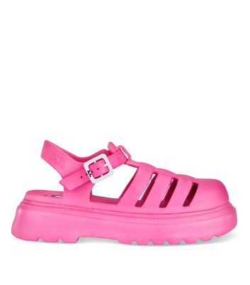 Hot pink cheap jelly shoes