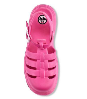 JUJU Pink Chunky Jelly Sandals New Look